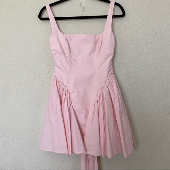 House of CB 'Florianne' Soft Peach Bow Mini Dress‎ size L D-DD Tall - Picture 6 of 15